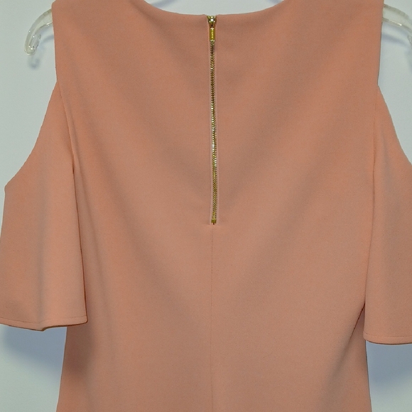 Calvin Klein Coral Peach Cold Shoulder Dress - Picture 4 of 6